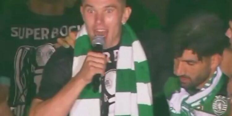 (Video) Momento épico dos festejos de Viktor Gyökeres que é viral