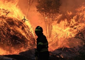 Fogo atinge freguesia de Canelas em Penafiel. Habitantes contidos num largo