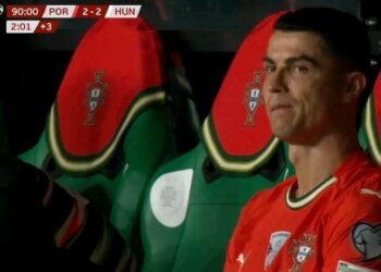 A reação de Cristiano Ronaldo ao golo do empate da Hungria que está a dar que falar