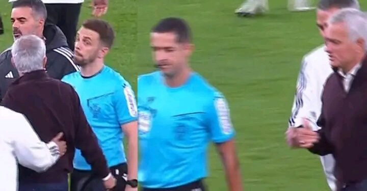 José Mourinho furioso confronta árbitro