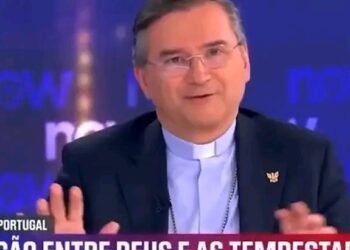 Redação da Now festeja golo do Benfica e assusta cardeal Américo Aguiar durante entrevista