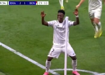 Vinícius Jr voltou a marcar ao Benfica, bailou e foi assobiado pelos adeptos encarnados no Bernabéu