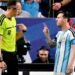 “Não me faltes ao respeito”. Messi confronta árbitro João Pinheiro durante jogo contra Suíça
